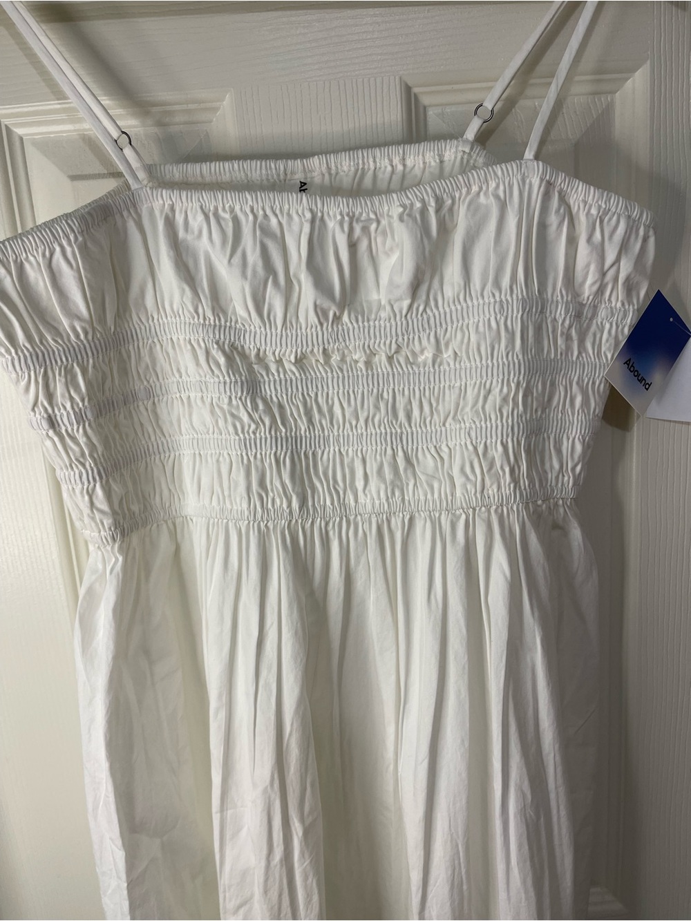 Abound White Smocked Bohemian Flowy Cami Midi Dress size X-Large NWT - Picture 3 of 6